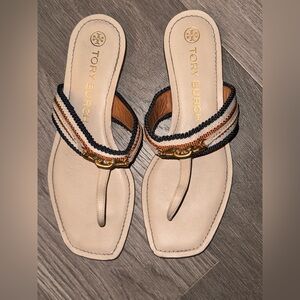 Tory Burch Jessa Thong Sandals Dulce de Leche Tan Multi Women’s Size 8
